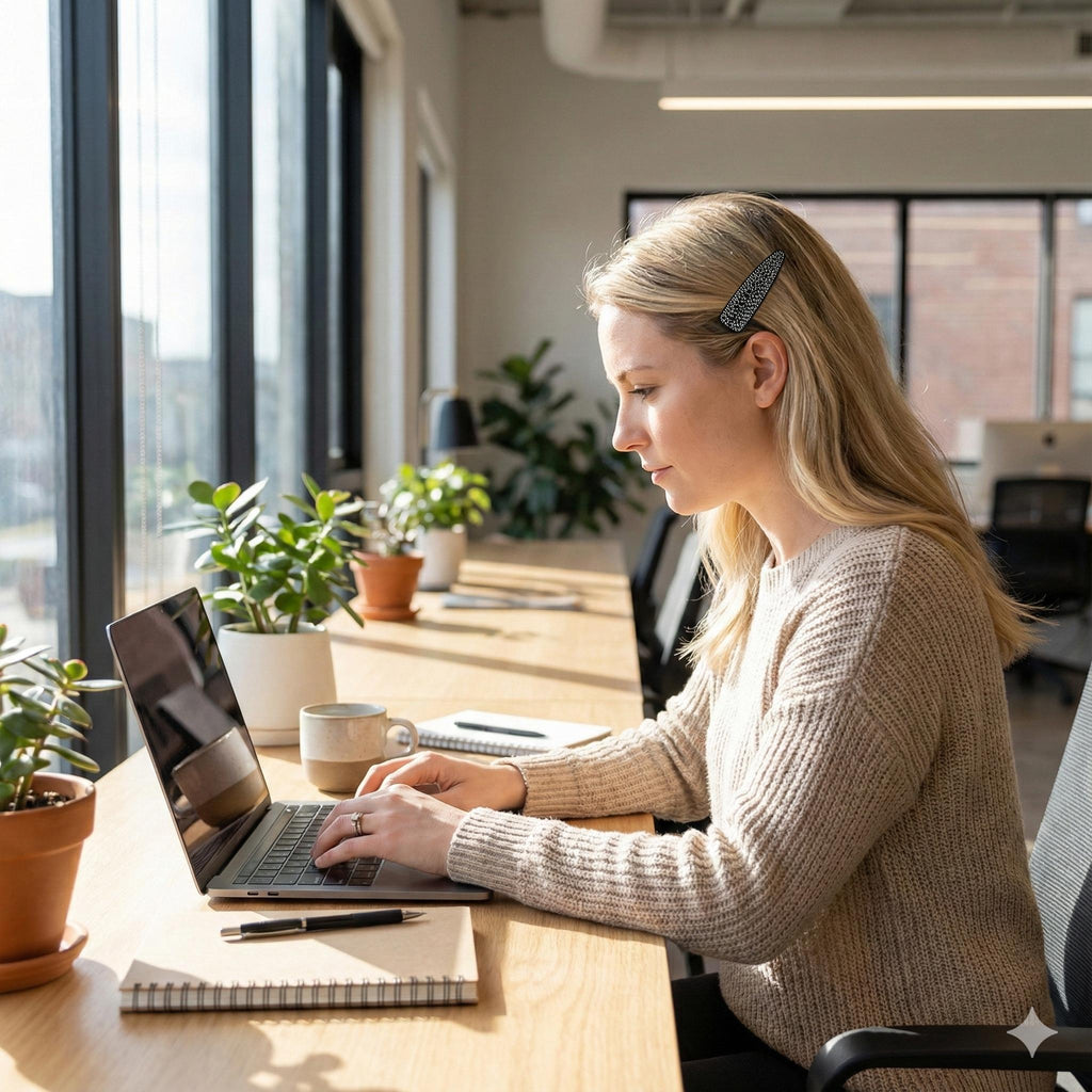 Black Cubic Triangle Hair Claw Clip / Luxurious French Hair Pin / Hair Accessory for Woman / Leopard Hair Clip