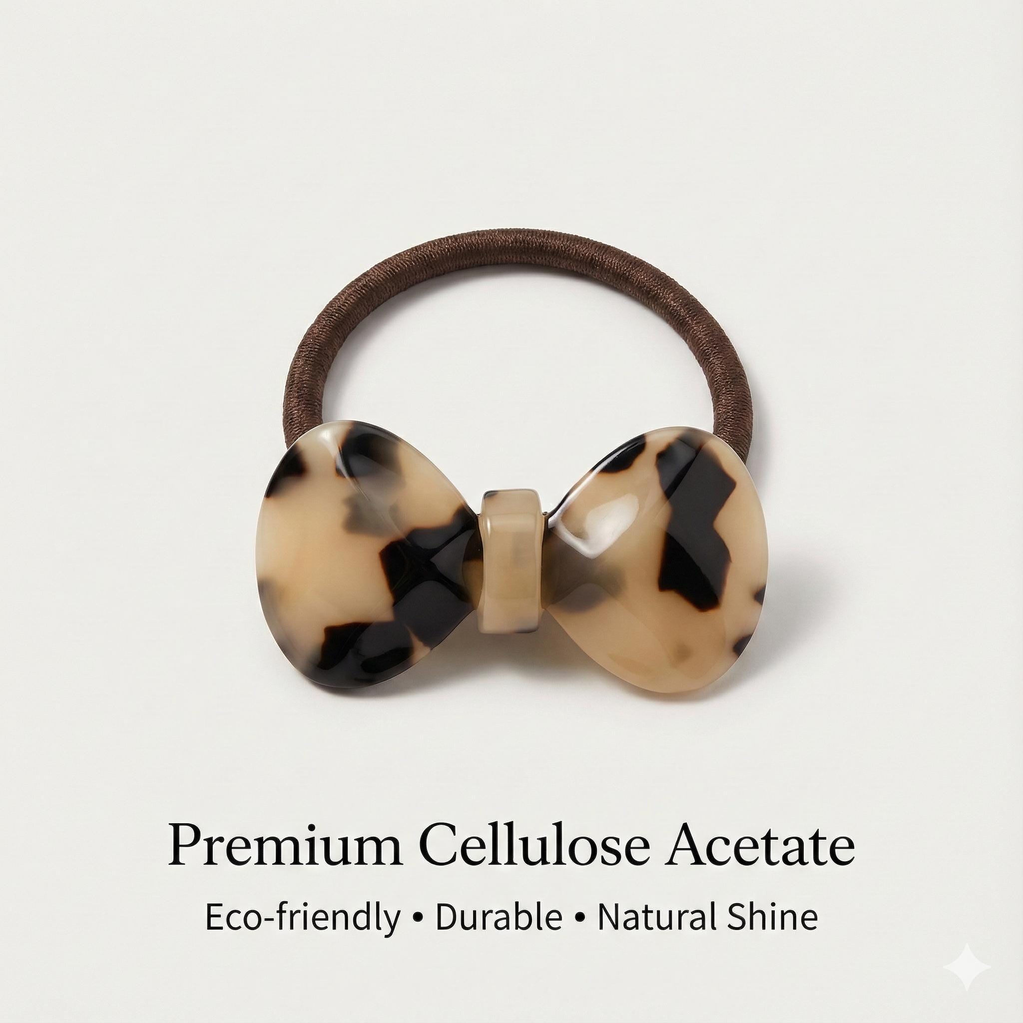 Cutting Bow Ribbon Ponytail Elastic Hair Tie (2.0 Inch) / Simple Cute Ponytail Holder / Hair Accessory for Woman / French Hair Tie
