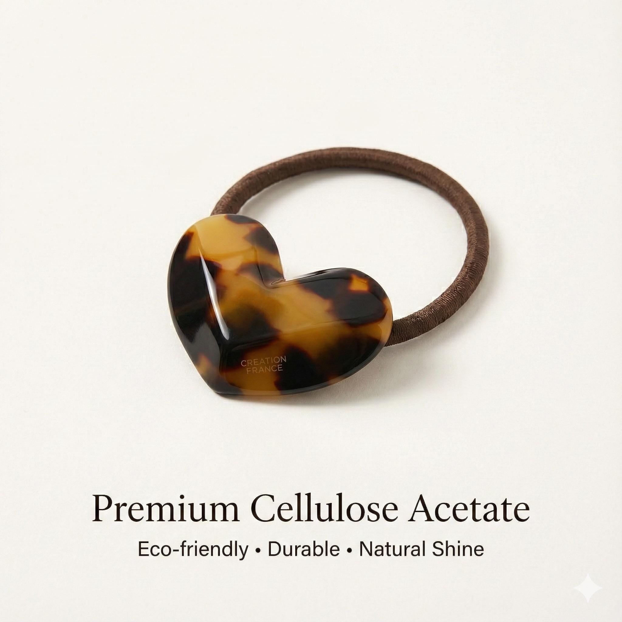 Cutting Heart Ponytail Hair Tie (1.7 Inch) / Simple Cute Ponytail Holder / Hair Accessory for Woman / French Hair Tie