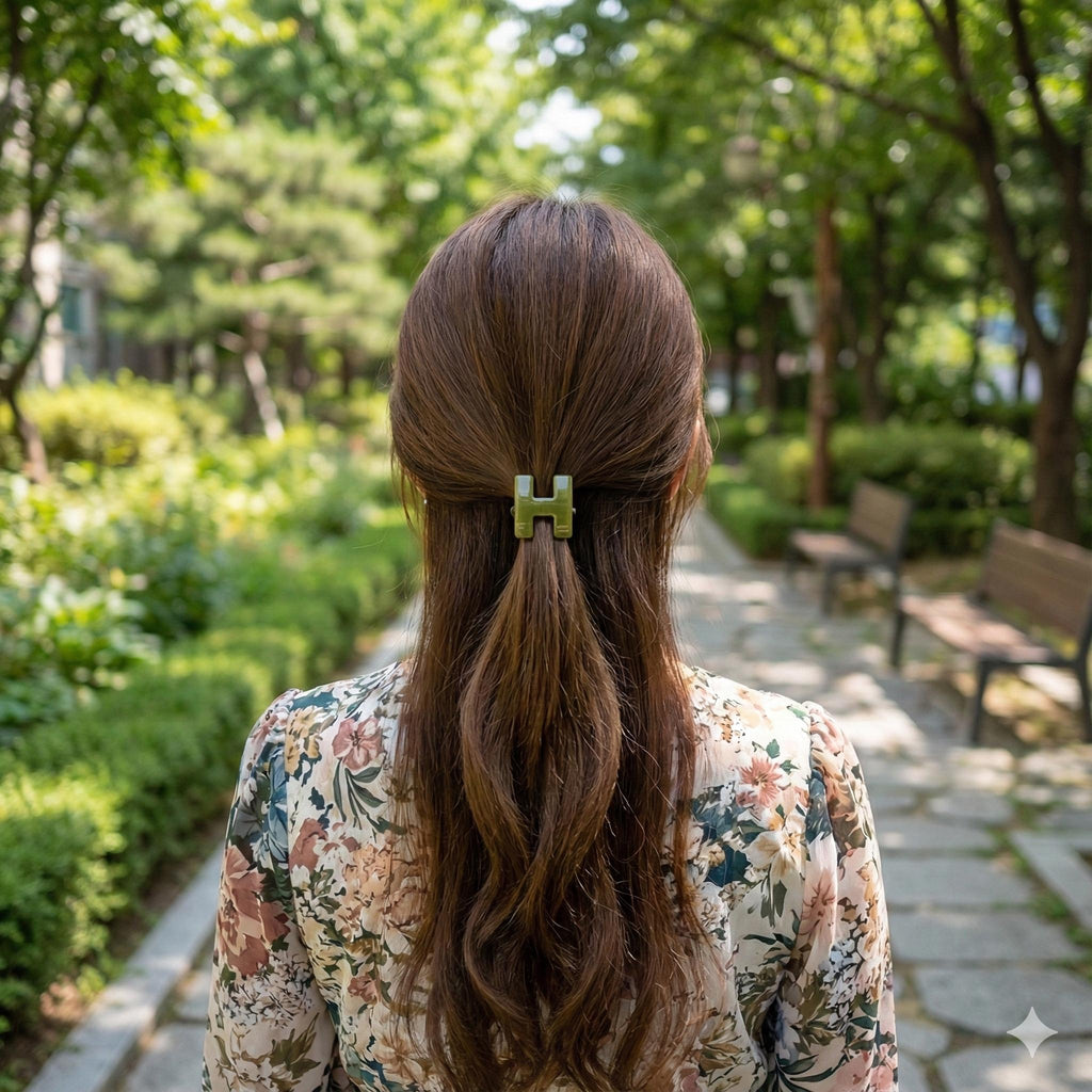 Leopard Marble H Shape Hair Tie / Vivid Color Tortoise Shell Ponytail Holder / Hair Accessory for Woman / French Hair Pin