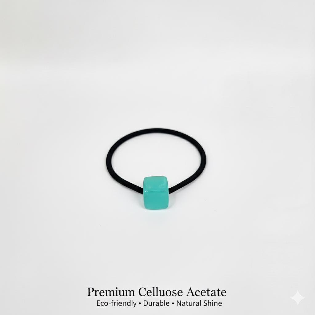 Cany Mini Cube Hair Tie / Simple Cute Ponytail Holder / Hair Accessory for Woman / French Hair Tie