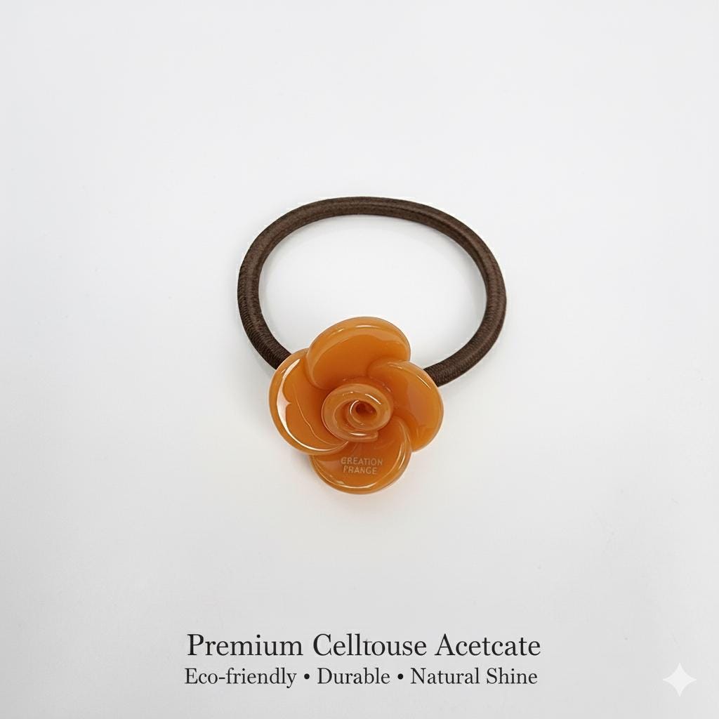 Vivid Color Flower Hair Tie / Simple Cute Ponytail Holder / Hair Accessory for Woman / French Hair Tie / Flower Hair Tie