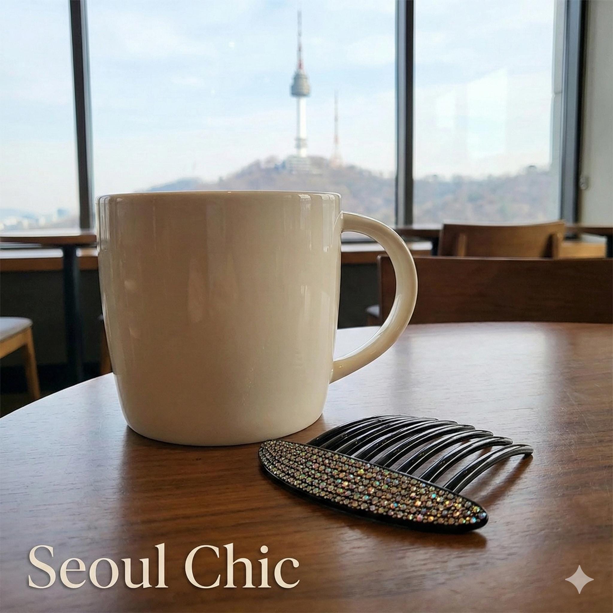 Leopard Black Wide Cubic Stone Non-slip Hair Comb Pin / Luxurious French Hair Pin / Hair Stick for Woman