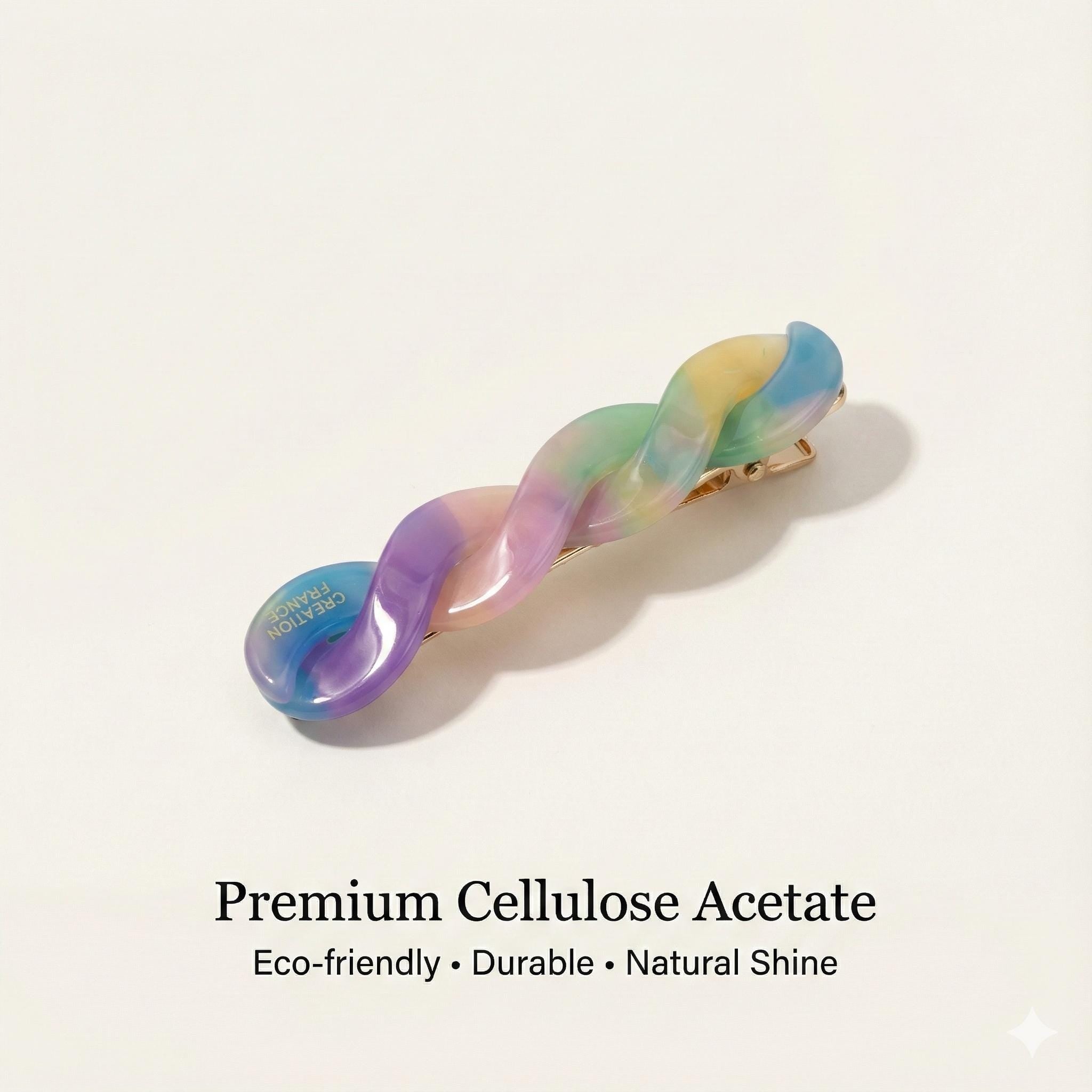 Marble Twist Mini Hair Clip (2.6 Inch) / Cute Cellulose French Hair Pin / Hair Accessory for Woman