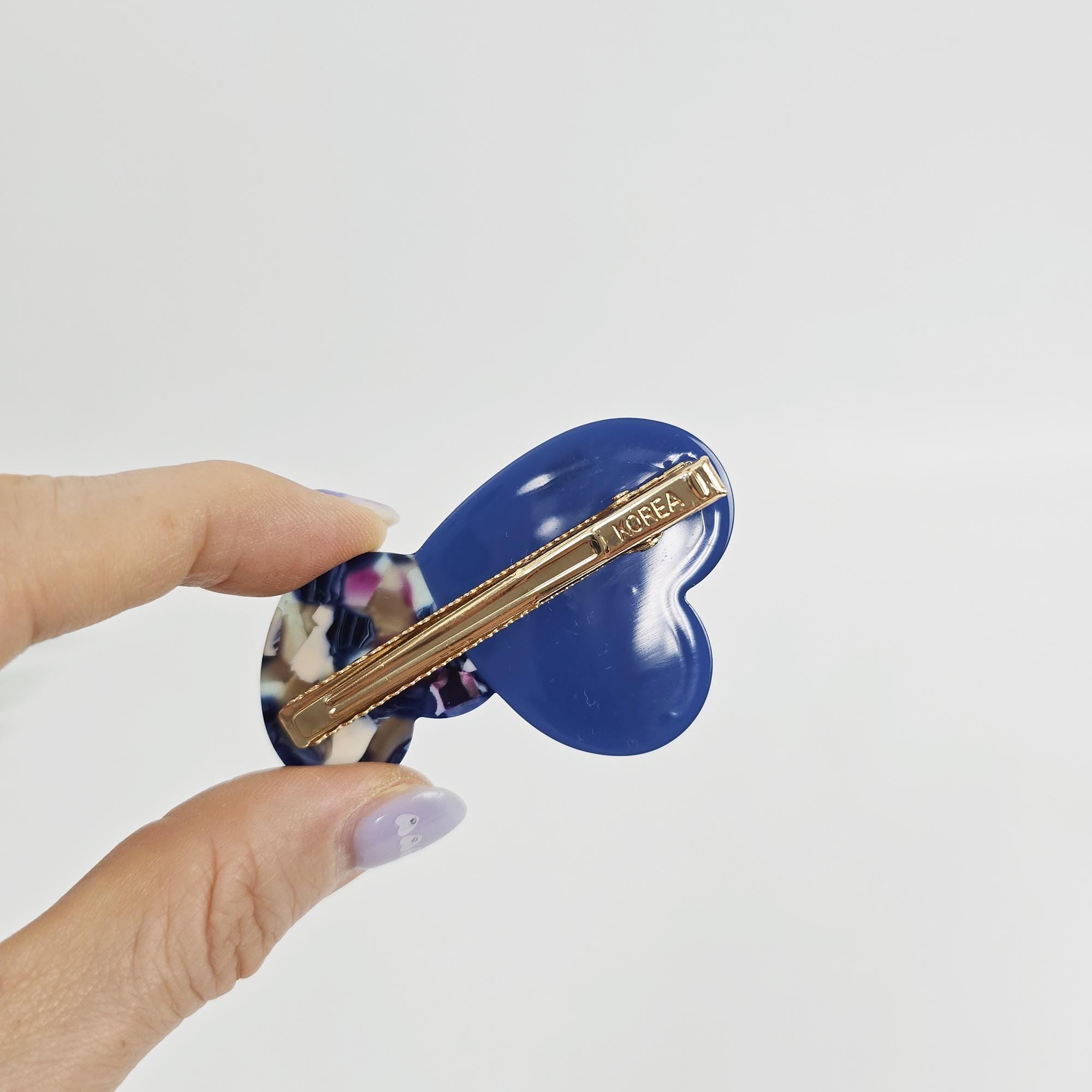 Cozy Heart Mini Side Hair Claw Clip (2.5 Inch) / Vivid Color French Pin / Alligator Hair Clip for Woman