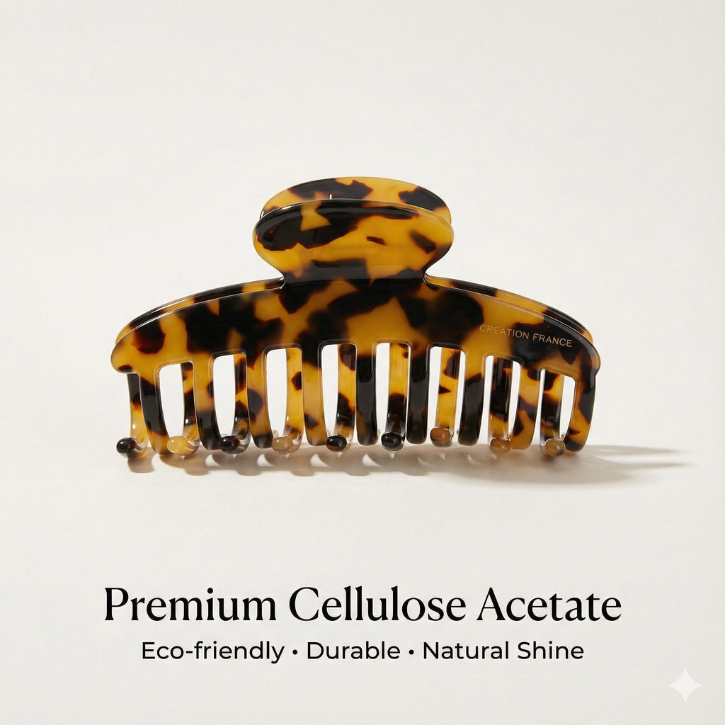 Luxurious Leopard Print Round Hug Updo Hair Claw (3.9 Inch) / Elegance French Hair Pin / Hair Barrette for Woman