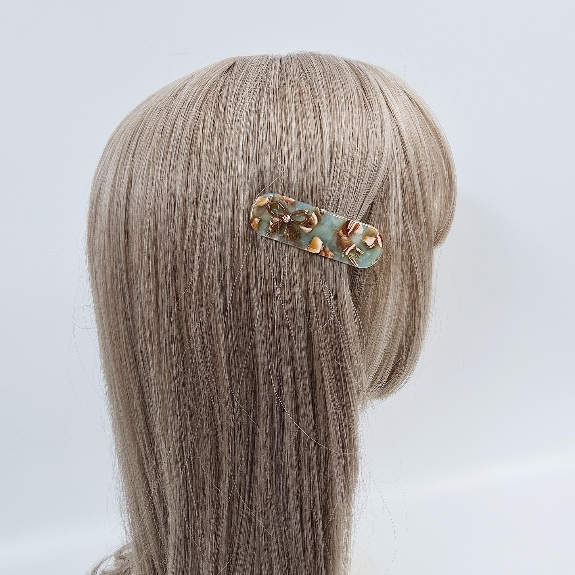 Acetate Mini Ribbon Clip (2.6 Inch) | French Pin | Korean Hair Pin | Tortoise Shell Barrette