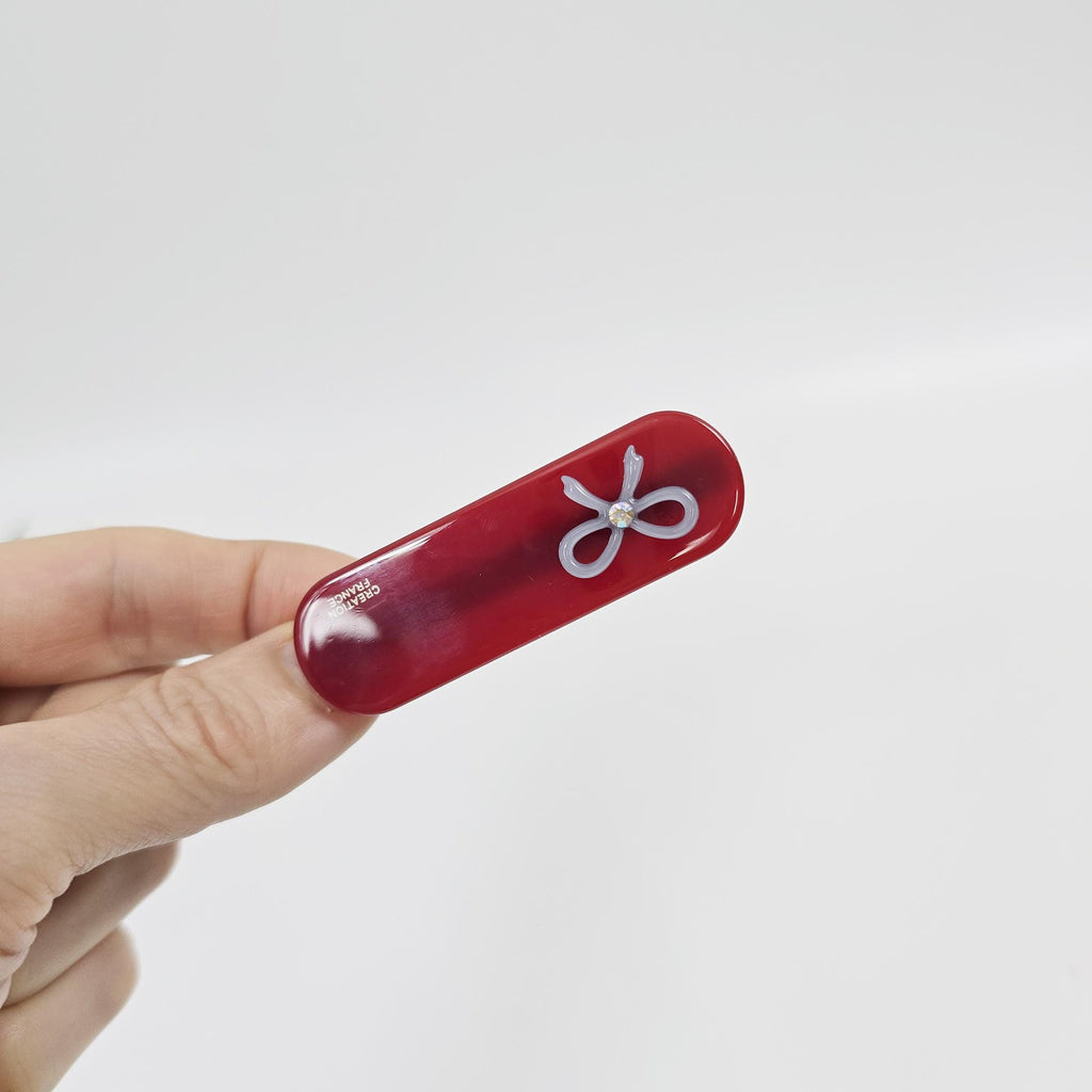 Acetate Mini Ribbon Clip (2.6 Inch) | French Pin | Korean Hair Pin | Tortoise Shell Barrette