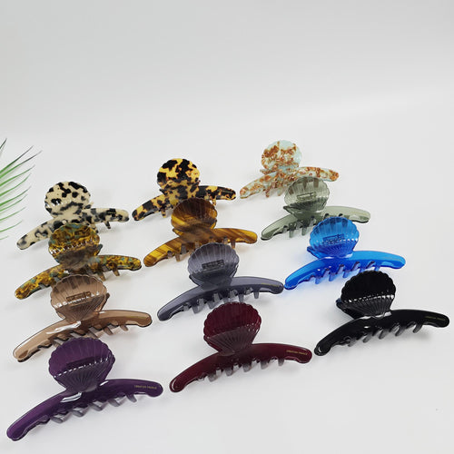 Acetate Shell Claw (4.9 Inch) | French Pin | Korean Hair Pin | Tortoise Pattern Barrette