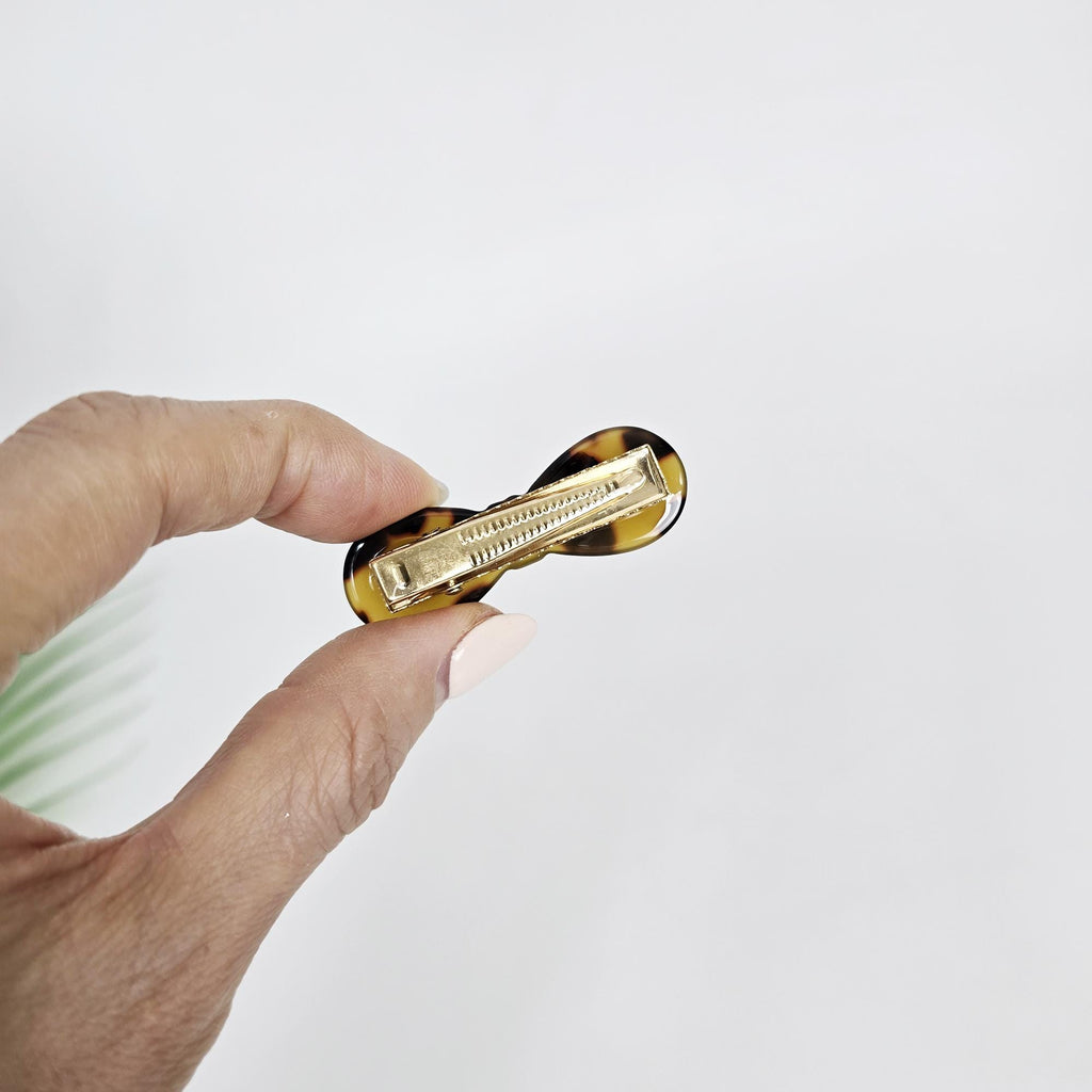 Rounded Bulging Ribbon Side Claw Mini Hair Claw Clip (2.0 Inch) / Vivid Color French Pin / Alligator Hair Clip for Woman