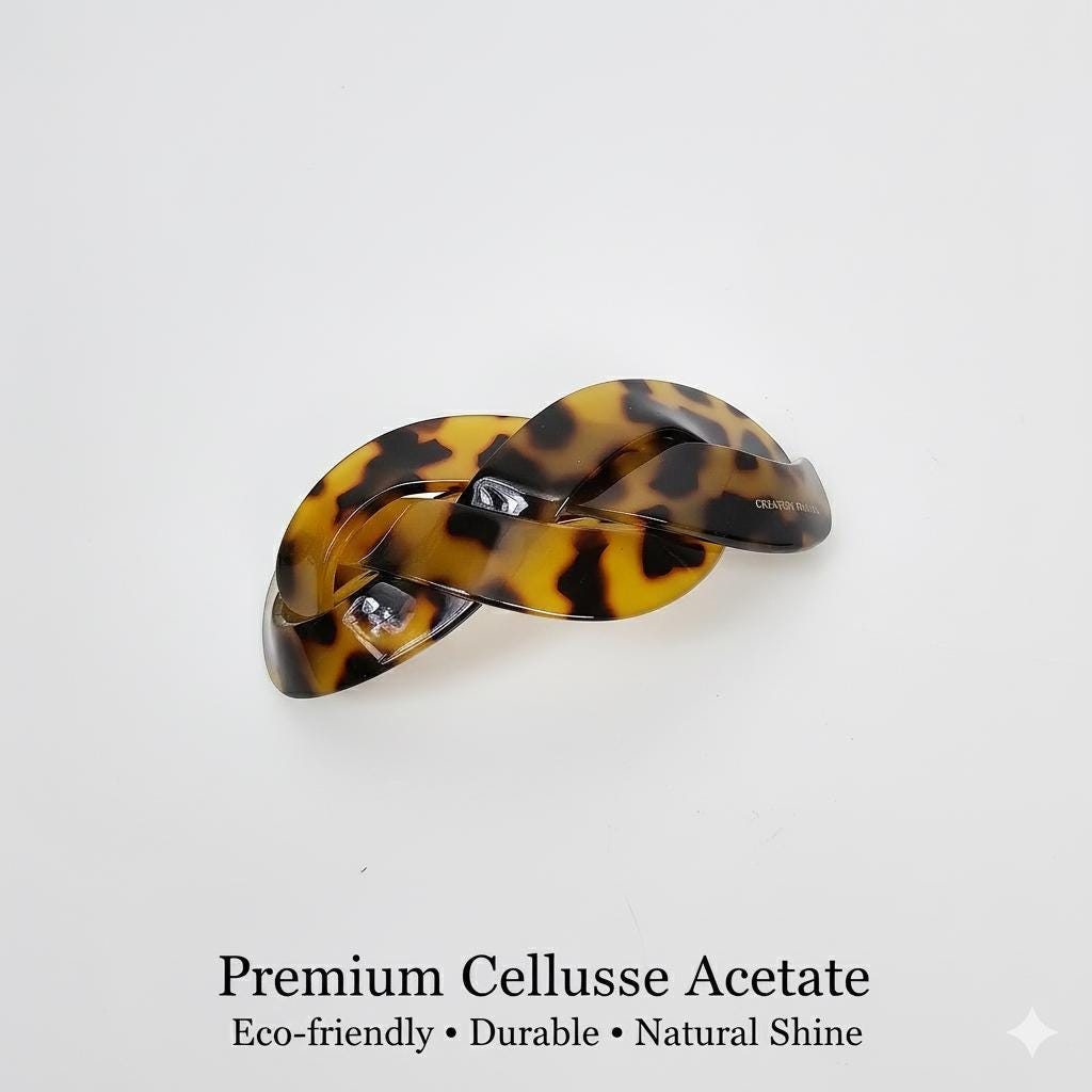 Triple Twist Curve Half-Tie Full-Tie Bobby Pin (3.5 Inch) / Tortoise Shell French Hair Pin / Hair Accessory for Woman / Automatic Hair Clip