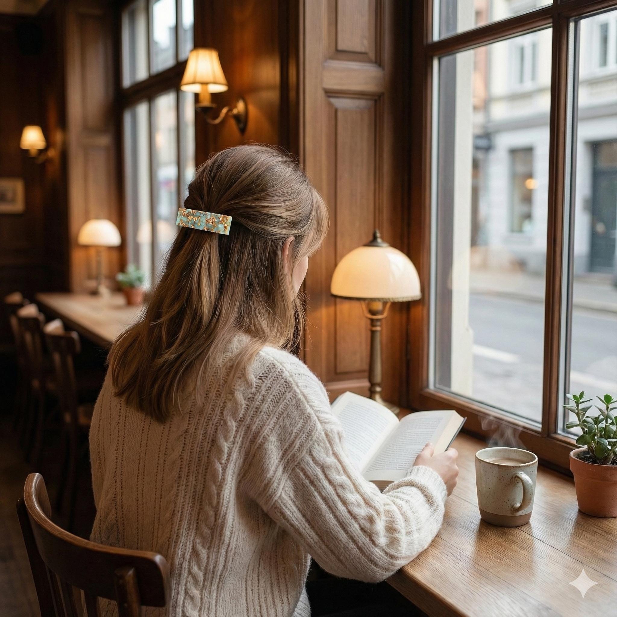 Acetate Barrette (4.1 Inch) | French Pin | Korean Hair Pin | Rectangular Ponytail Holder Clip