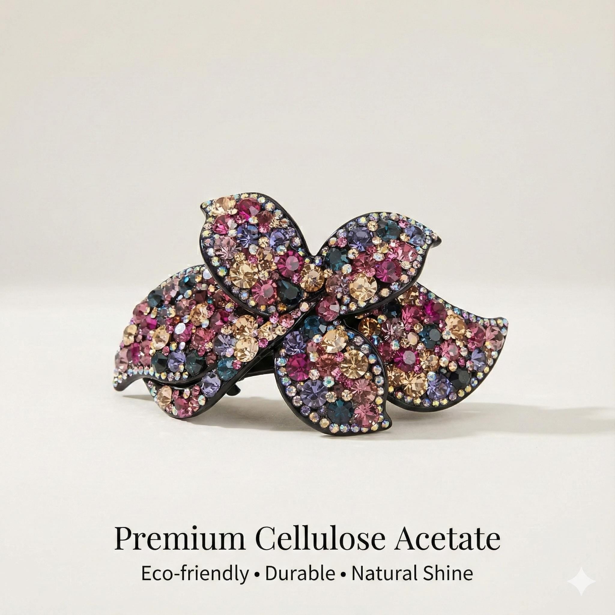 Gorgeous Big Crystal Hair Barrette (4.1 Inch) / Luxurious French Hair Pin / Automatic Hair Clip