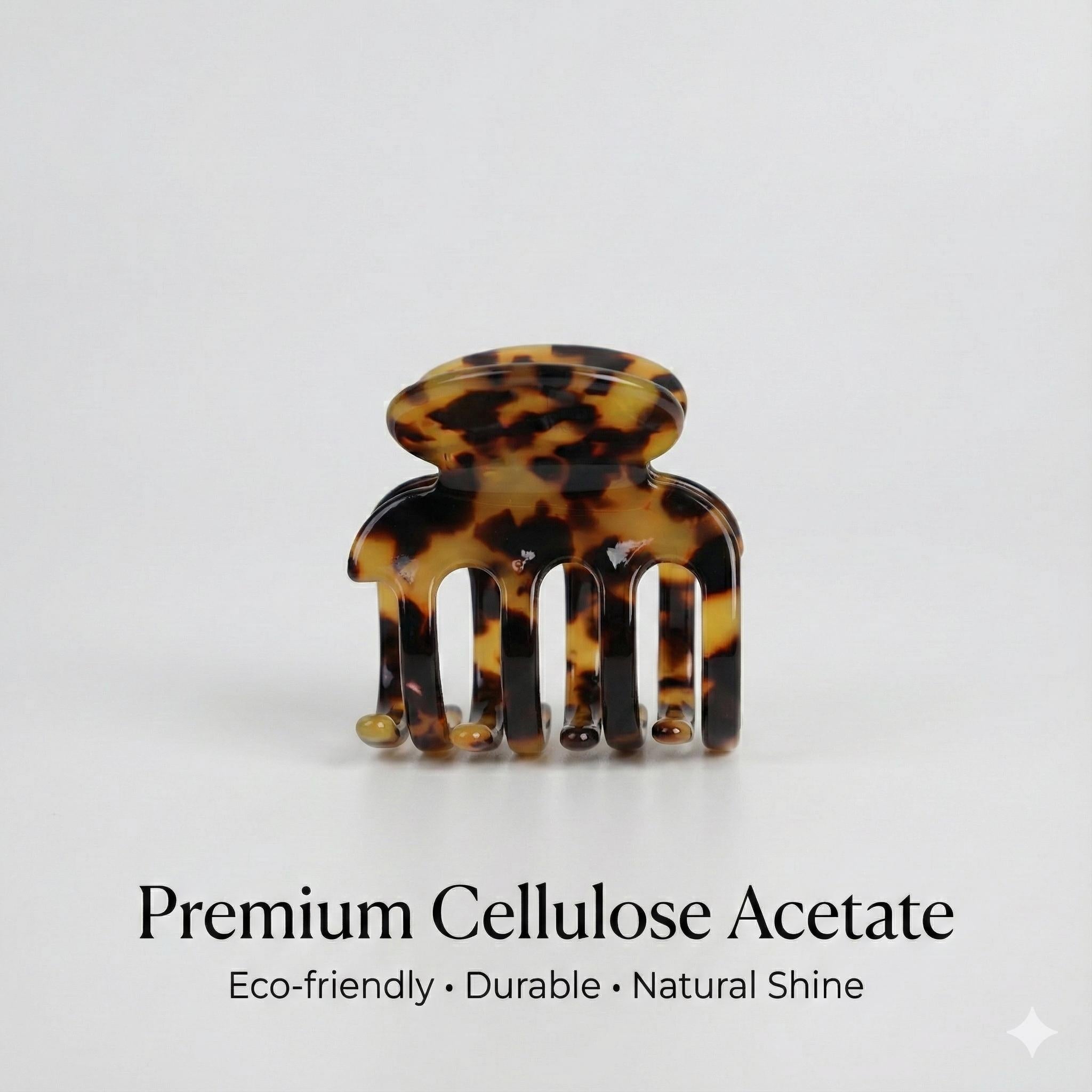 Leopard Aurora Hook Hair Claw Clip (1.8 Inch) / Tortoise Shell Medium Size Ponytail Holder / Hair Barrette for Woman