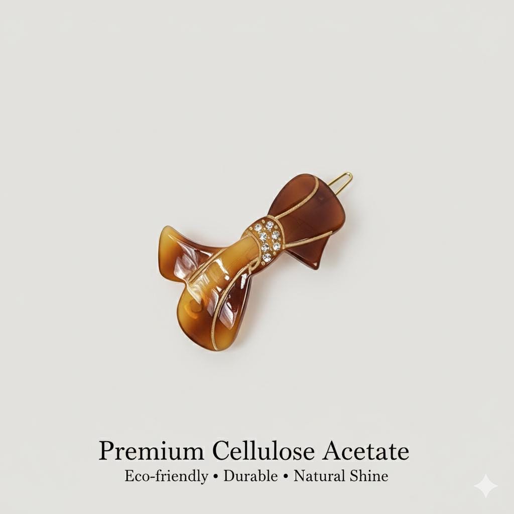 Laurence Charlotte Ribbon Bobby Pin (1.8 Inch) / Luxurious Small French Hair Pin / Hair Accessory for Woman / Mini Hair Clips