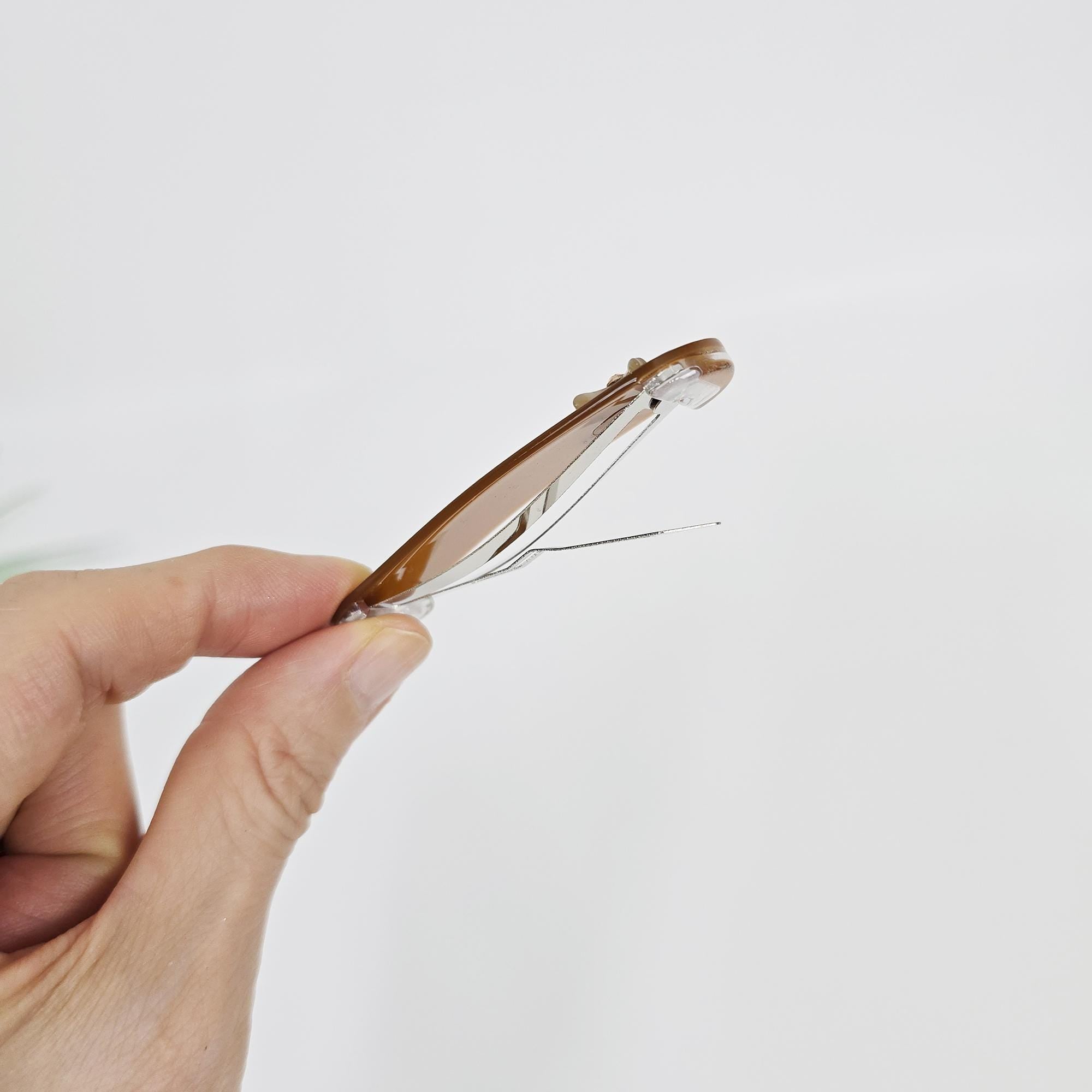 Acetate Bow Barrette (2.7 Inch) | French Pin | Korean Hair Pin | Small Ribbon Snap Clips