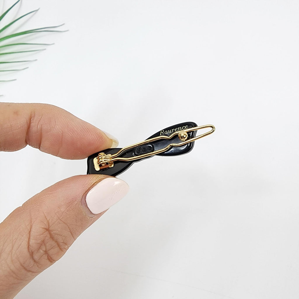 Cute Ribbon Extra Mini Bobby Pin (1.6 Inch) / Pure Color Small French Hair Pin / Hair Accessory for Woman / Snap Clip for Thin Hair