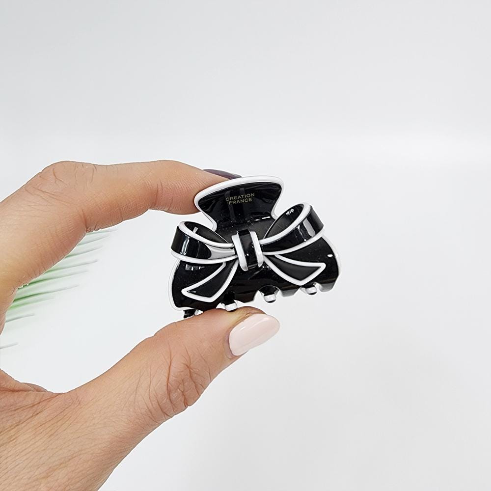 Pastel Color Balance Ribbon Hair Claw Clip (1.8 Inch) / Colorful French Hair Pin / Hair Accessory for Woman