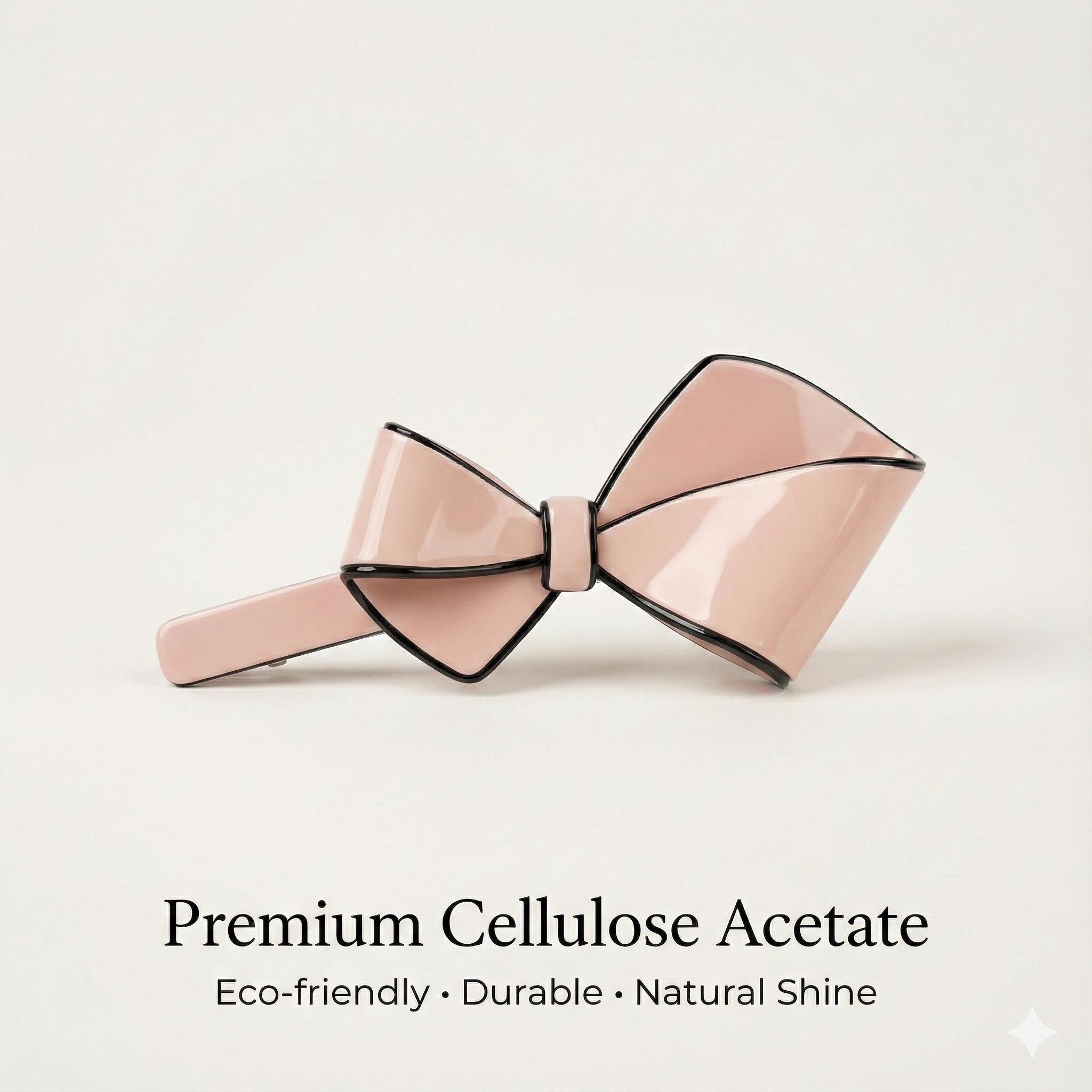 Pastel Color Big Flat Ribbon Hair Barrette (4.0 Inch) / Luxurious French Hair Pin / Hair Accessory for Woman / Automatic Hair Clip