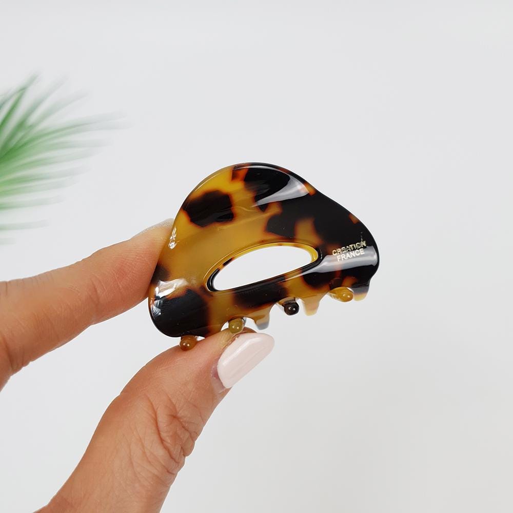 Beanie Hair Clip Claw (2.0 Inch) / Tortoise Shell Small French Hair Pin / Hair Barrette for Woman / Acrylic Hair Claw