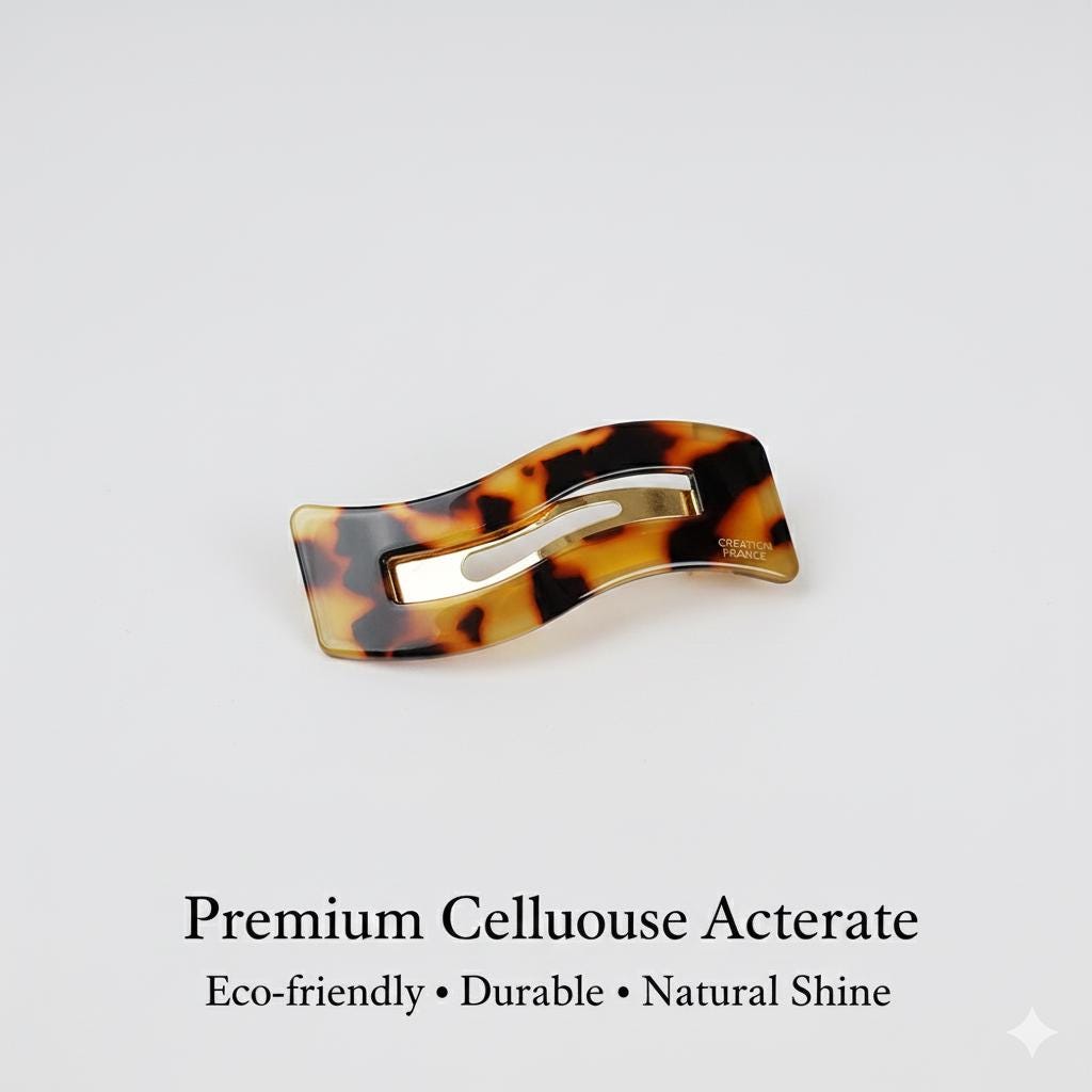 Pure Color Square Wave Snap Clip (2.4 Inch) / Cute French Hairgrip Barrette / French Hair Pin / Tic Tac Hair Clip Pin