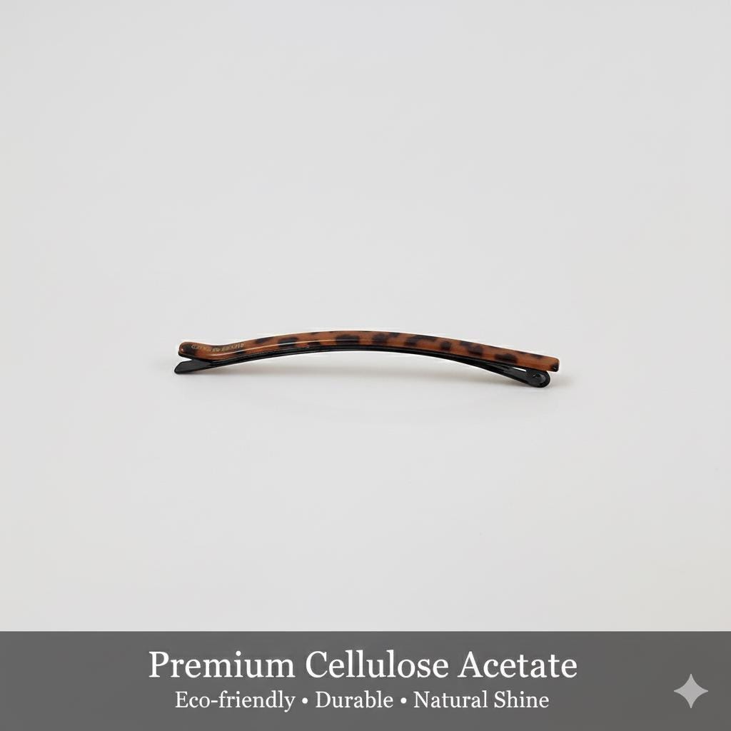 Simple Line Vivid Color Bobby Pin (3.3 Inch) / Leopard French Hair Pin / Hair Accessory for Woman