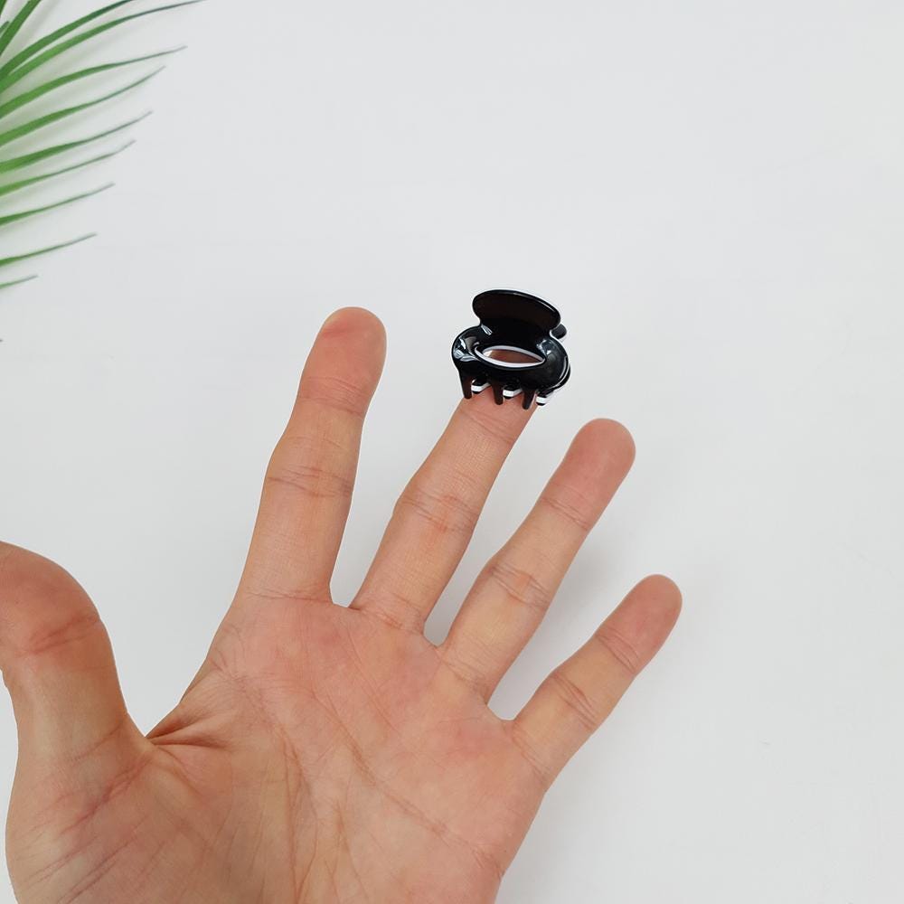 Round Mini Hair Clips (1.0 Inch) / Tortoise Shell French Hair Pin / Hair Accessory for Woman / French Barrette for Girls