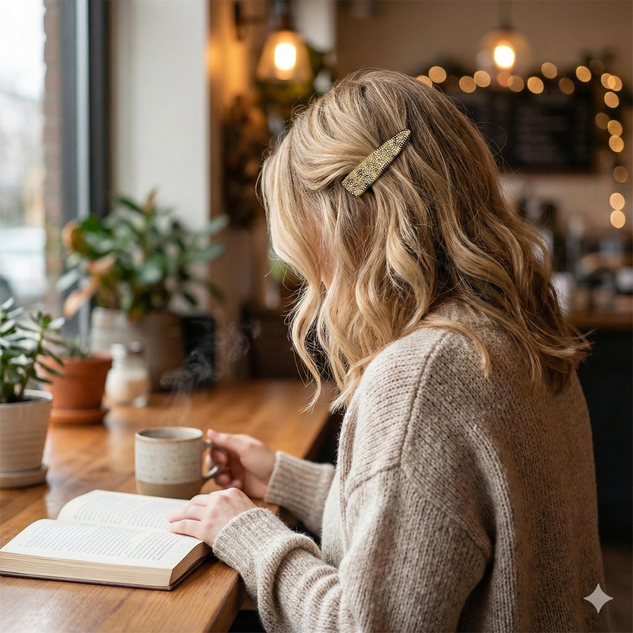 Black Cubic Triangle Hair Claw Clip / Luxurious French Hair Pin / Hair Accessory for Woman / Leopard Hair Clip