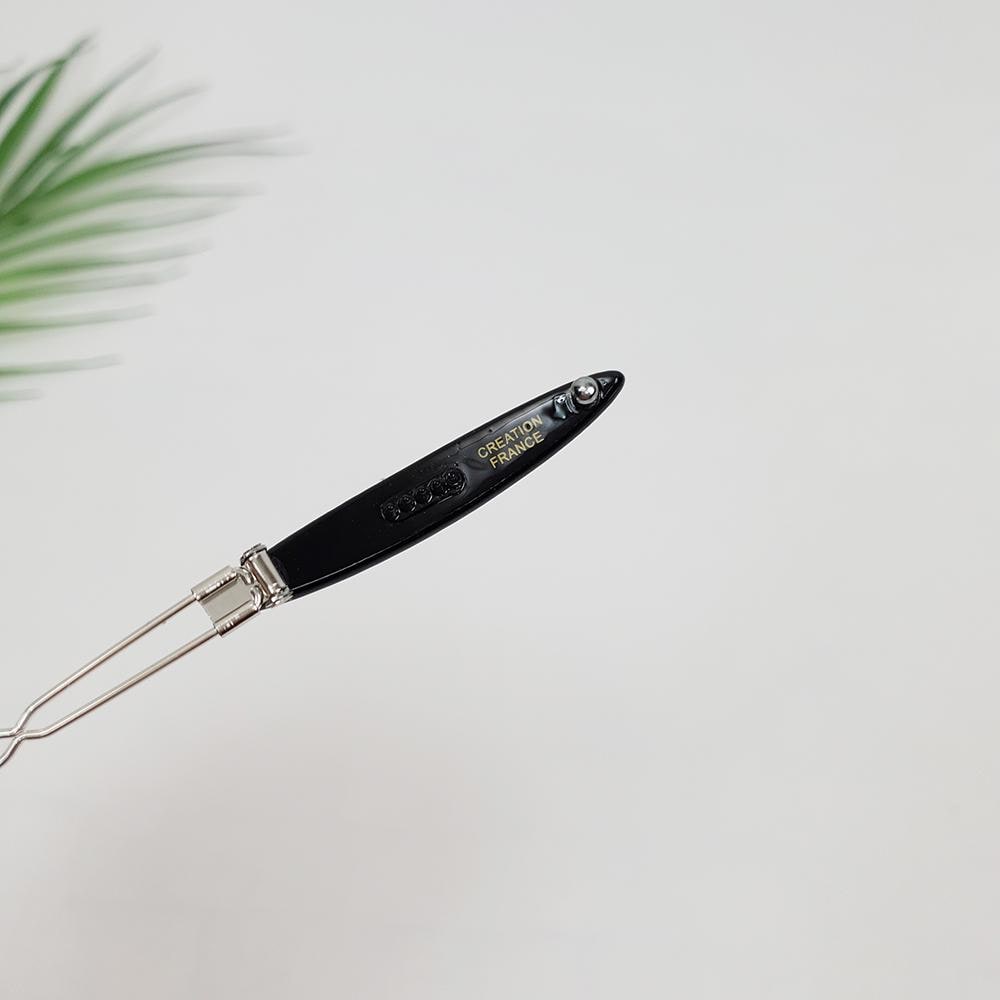 Tortoise Shell Black Cubic Bobby Pin (2.0 Inch) / Vintage French Hair Pin Clip / Hair Accessory for Woman / Snap Clip for Long Hair