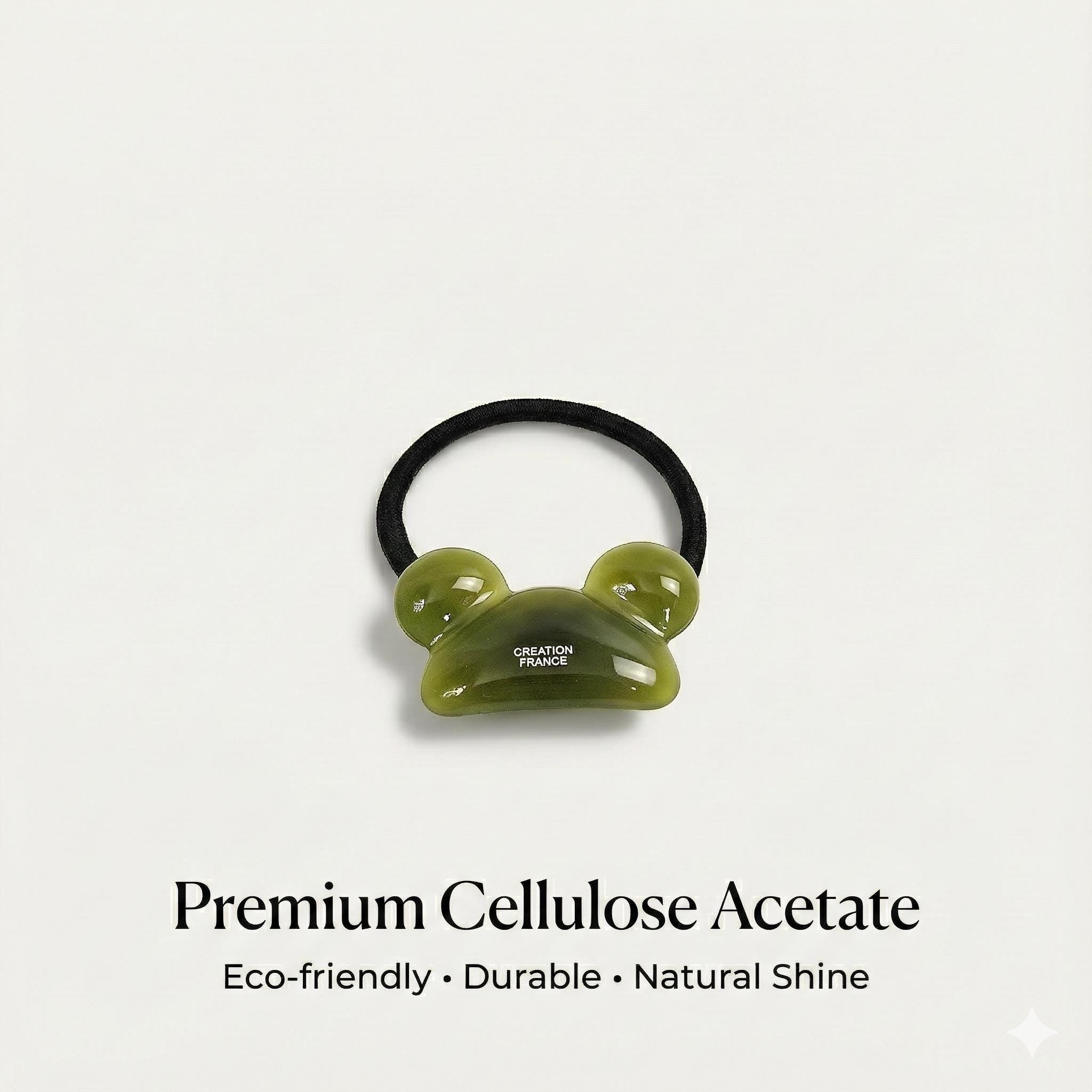 Mickey Mouse Beanie Ponytail Elastic Hair Tie (1.7 Inch) / Simple Cute Ponytail Holder / Hair Accessory for Woman