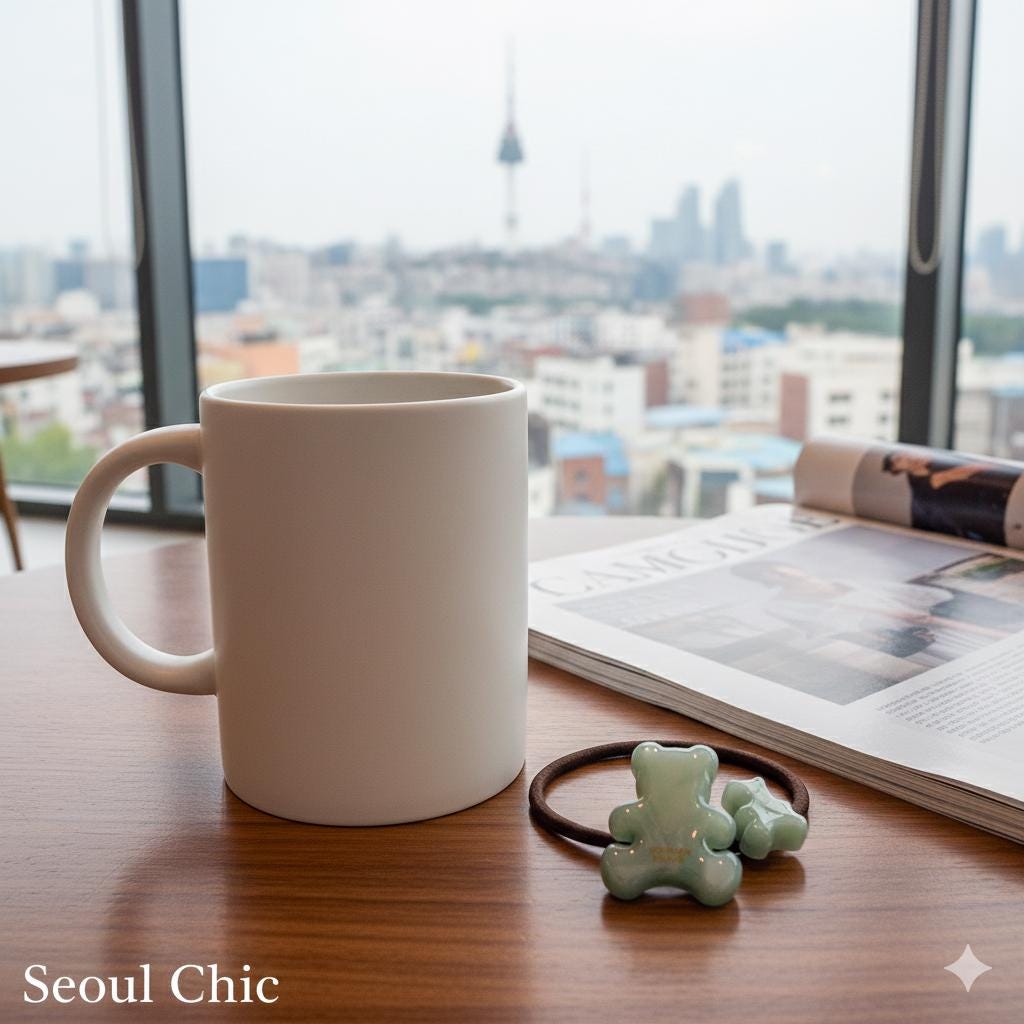 Ice Couple Teddy Bear Long Rubber Band Hair Tie / Simple Cute Ponytail Holder / Hair Accessory for Woman