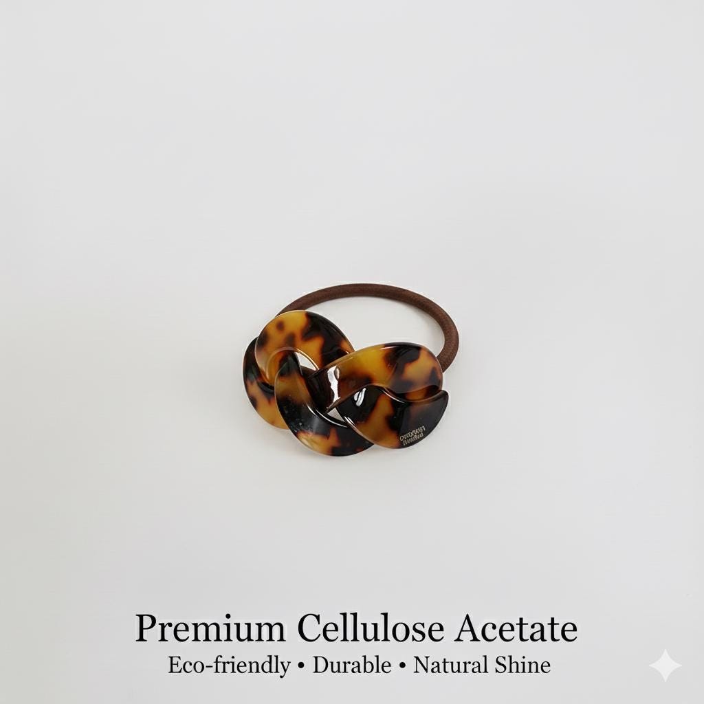 Leopard Triple Twist Curve Hair Tie / Fashionably Ponytail Holder / Hair Accessory for Woman / French Hair Pin / Hair Scrunchy