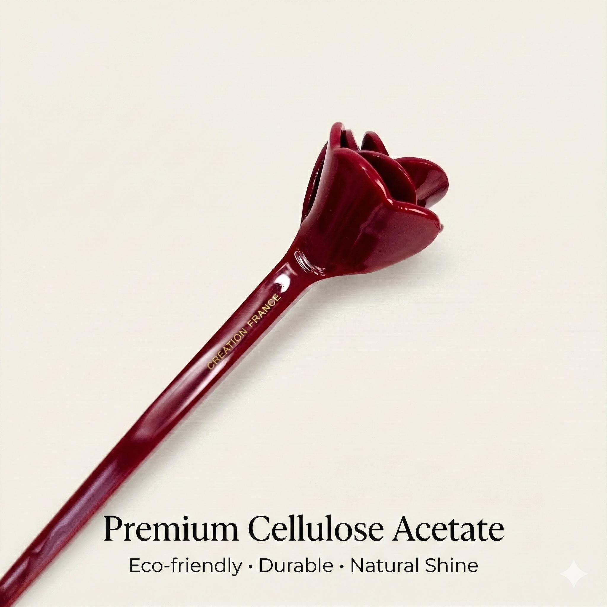 Blooming Rose Small Flower Updo Hair Stick (6.9 Inch) / Vintage Leopard French Hair Pin / Hair Fork for Thick Hair