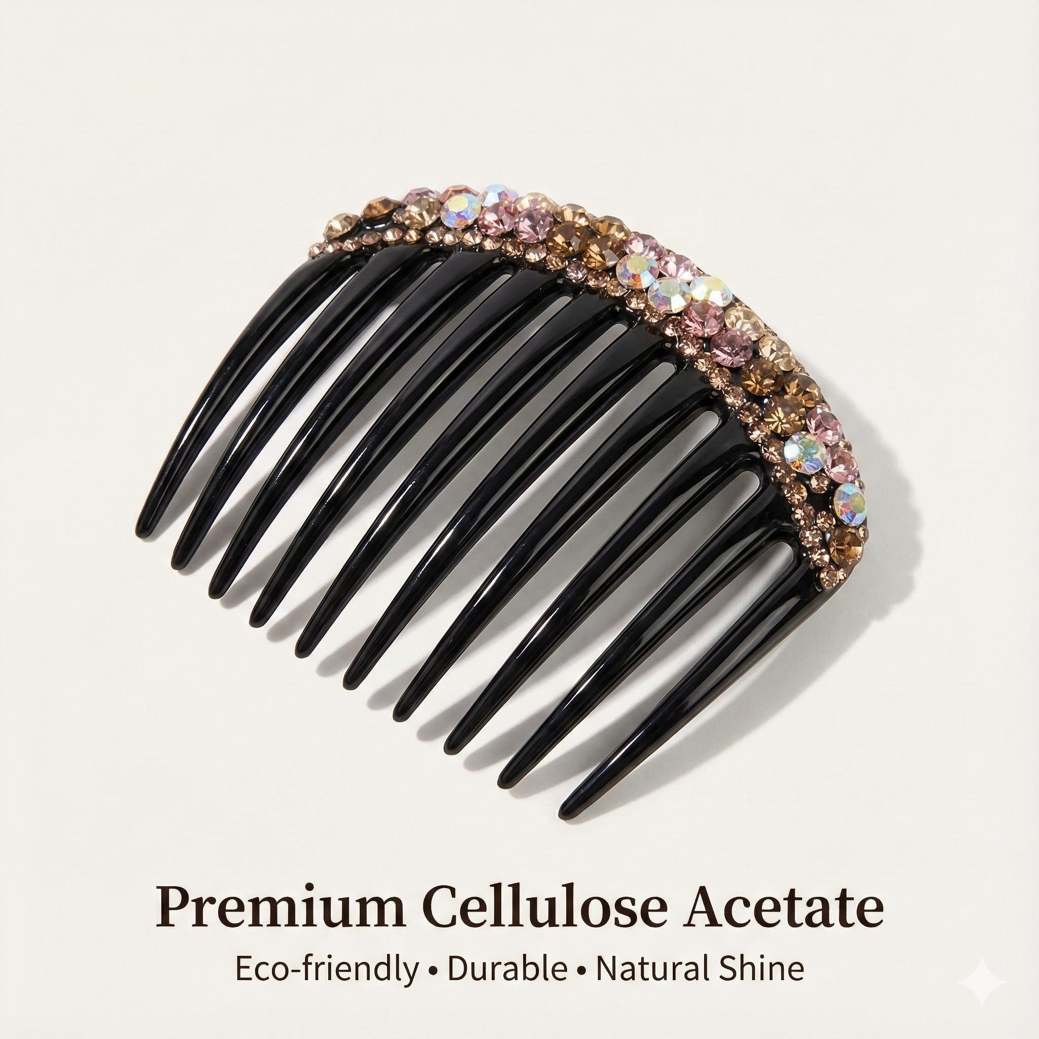 Luminous Hair Comb Pin with Cubic / Luxurious French Hair Pin / Hair Comb for Woman / Hair Fork for Thick Hair