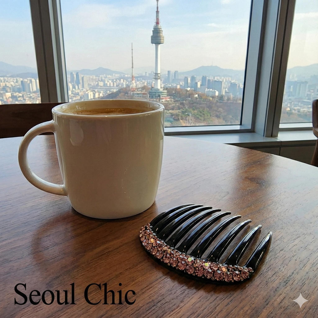 Luminous Hair Comb Pin with Cubic / Luxurious French Hair Pin / Hair Comb for Woman / Hair Fork for Thick Hair