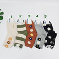 Floral Crew Socks | Soft Cotton Breathable Mid Calf | Korean Socks | Unique Gift for Her