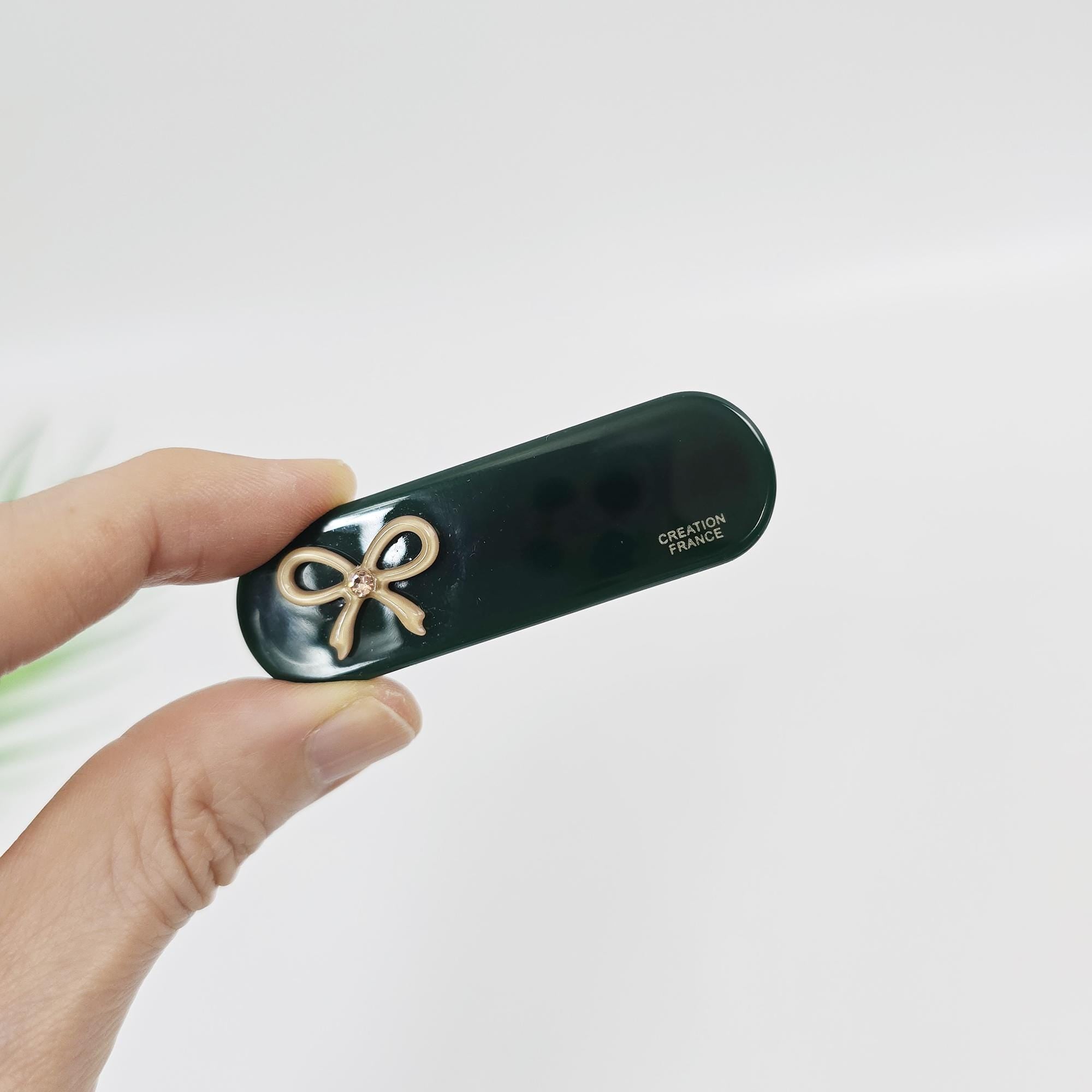 Acetate Mini Ribbon Clip (2.6 Inch) | French Pin | Korean Hair Pin | Tortoise Shell Barrette