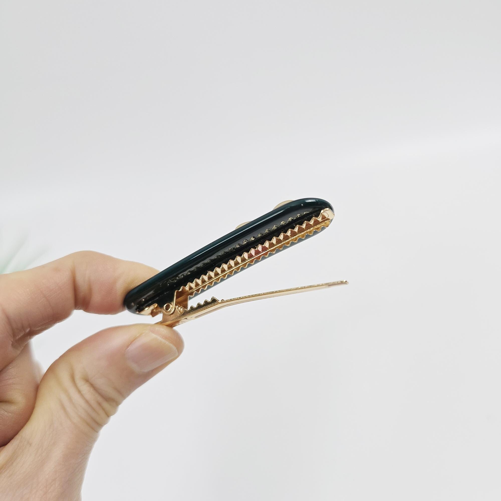 Acetate Mini Ribbon Clip (2.6 Inch) | French Pin | Korean Hair Pin | Tortoise Shell Barrette