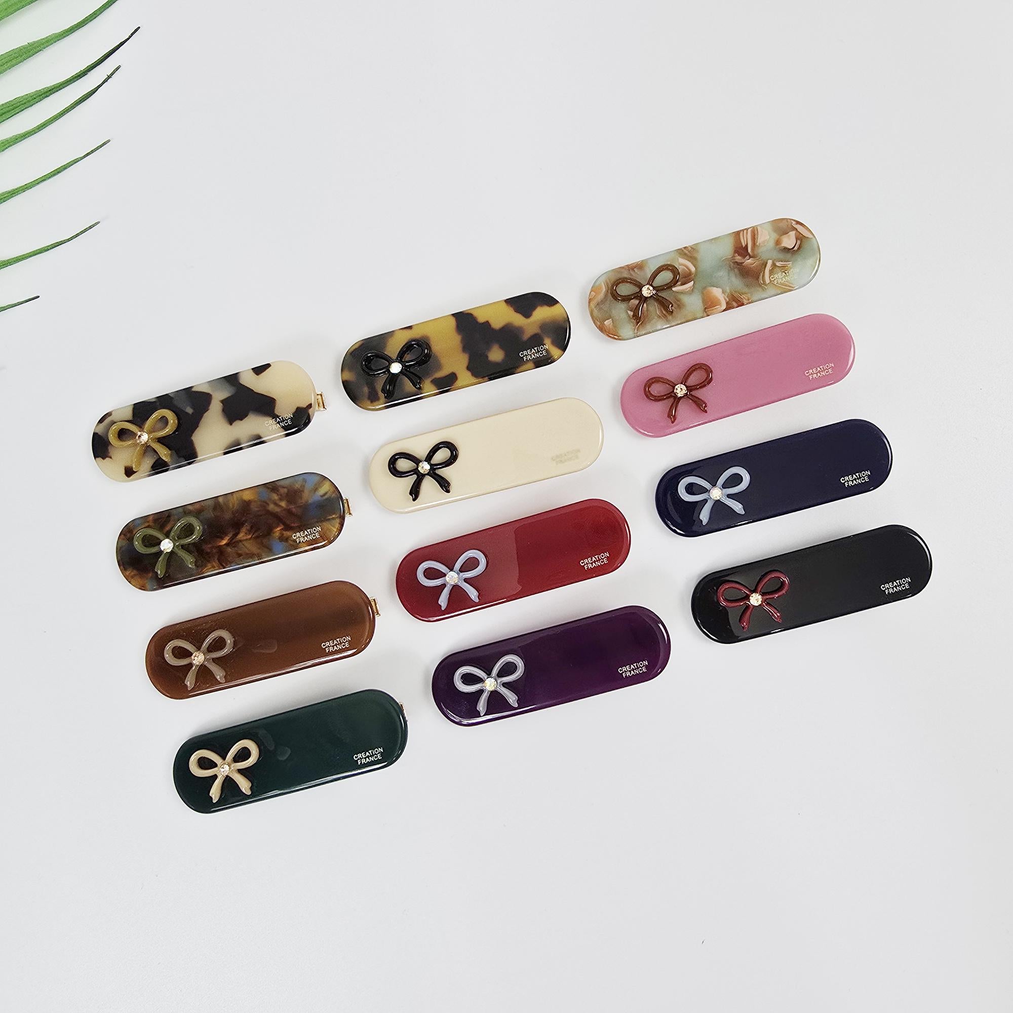 Acetate Mini Ribbon Clip (2.6 Inch) | French Pin | Korean Hair Pin | Tortoise Shell Barrette
