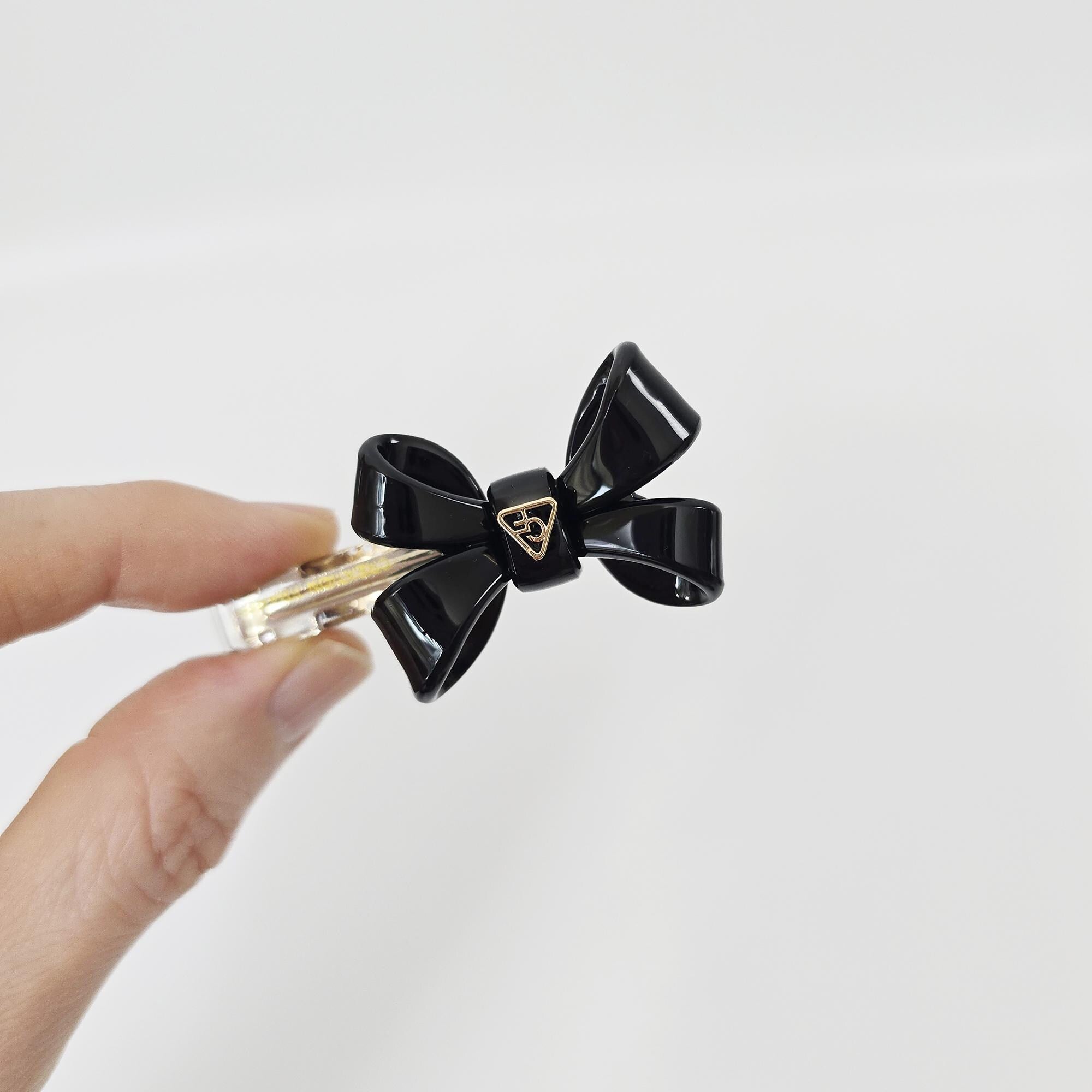 Acetate Bow Clip (2.4 Inch) | French Pin | Korean Hair Pin | Tortoise Shell Barrette Small Alligator Clamp