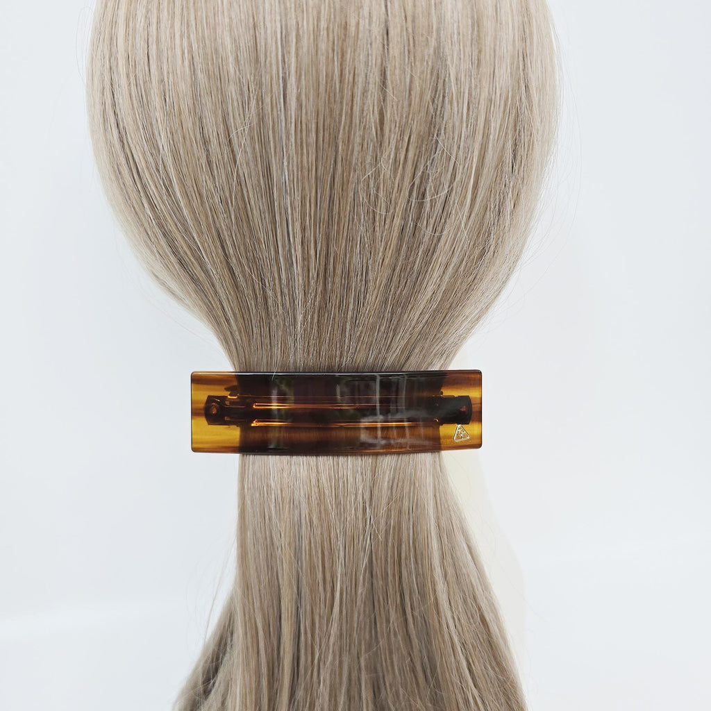 Acetate Barrette (4.1 Inch) | French Pin | Korean Hair Pin | Rectangular Ponytail Holder Clip