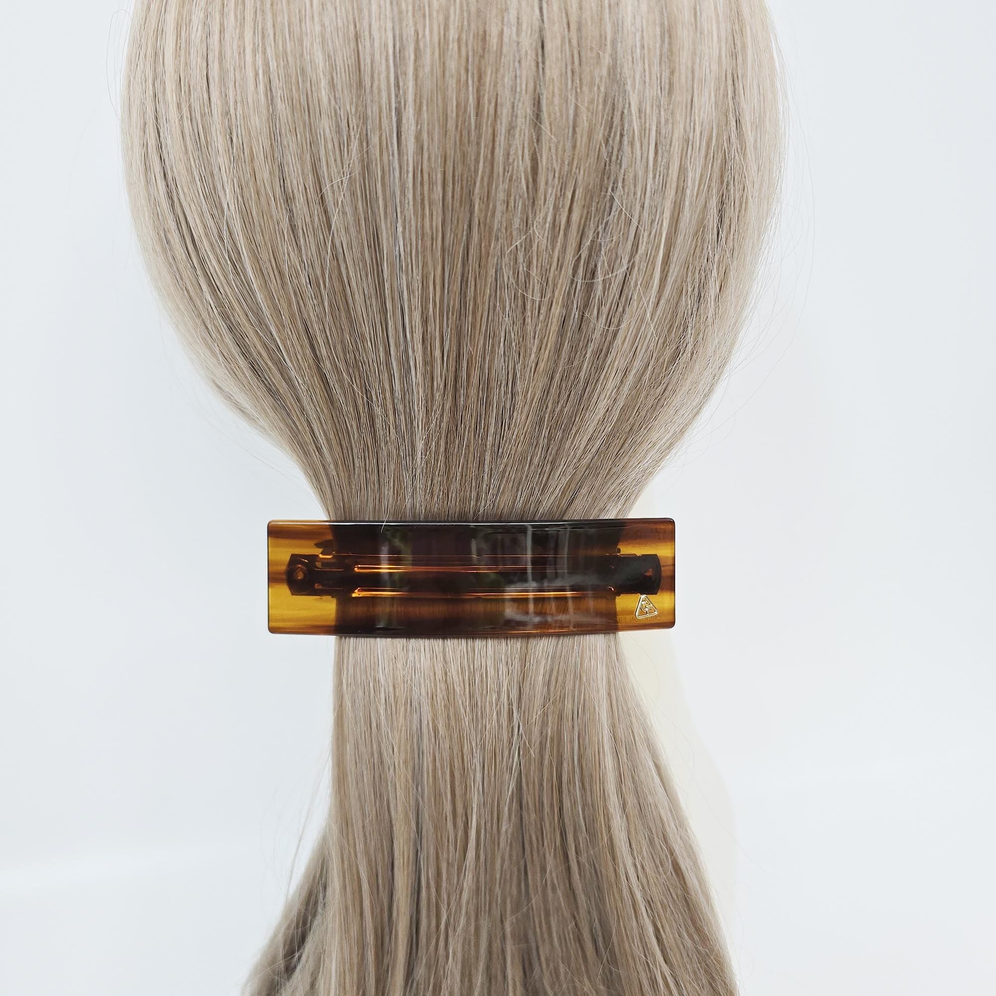 Acetate Barrette (4.1 Inch) | French Pin | Korean Hair Pin | Rectangular Ponytail Holder Clip