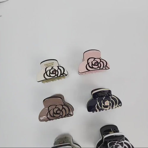 Camellia Flower Hair Clips (1.0 Inch) / Mini French Hair Pin / Small Floral Hair Clip / Hair Barrette for Woman