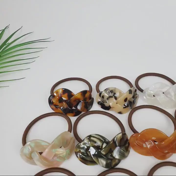 Leopard Triple Twist Curve Hair Tie / Fashionably Ponytail Holder / Hair Accessory for Woman / French Hair Pin / Hair Scrunchy