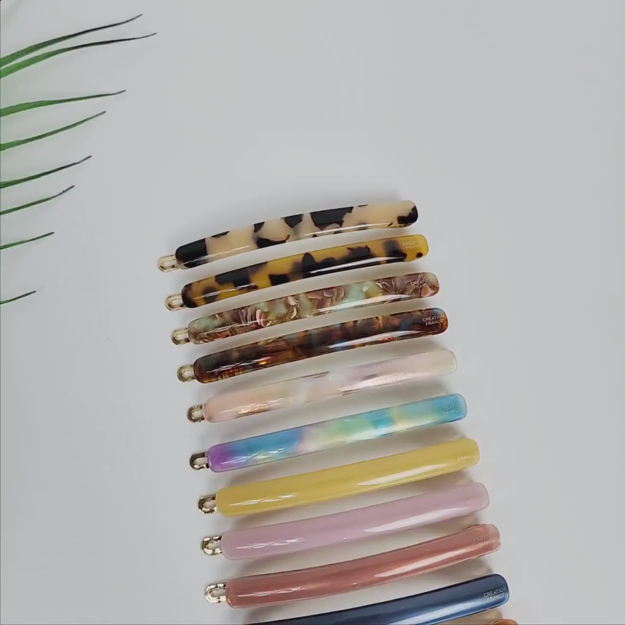 Pure Color Oval Long Bobby Pin (3.3 Inch) / Simple Leopard French Hair Pin / Hair Accessory for Woman / Snap Clip for Thin Hair