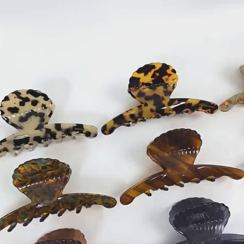 Acetate Shell Claw (4.9 Inch) | French Pin | Korean Hair Pin | Tortoise Pattern Barrette