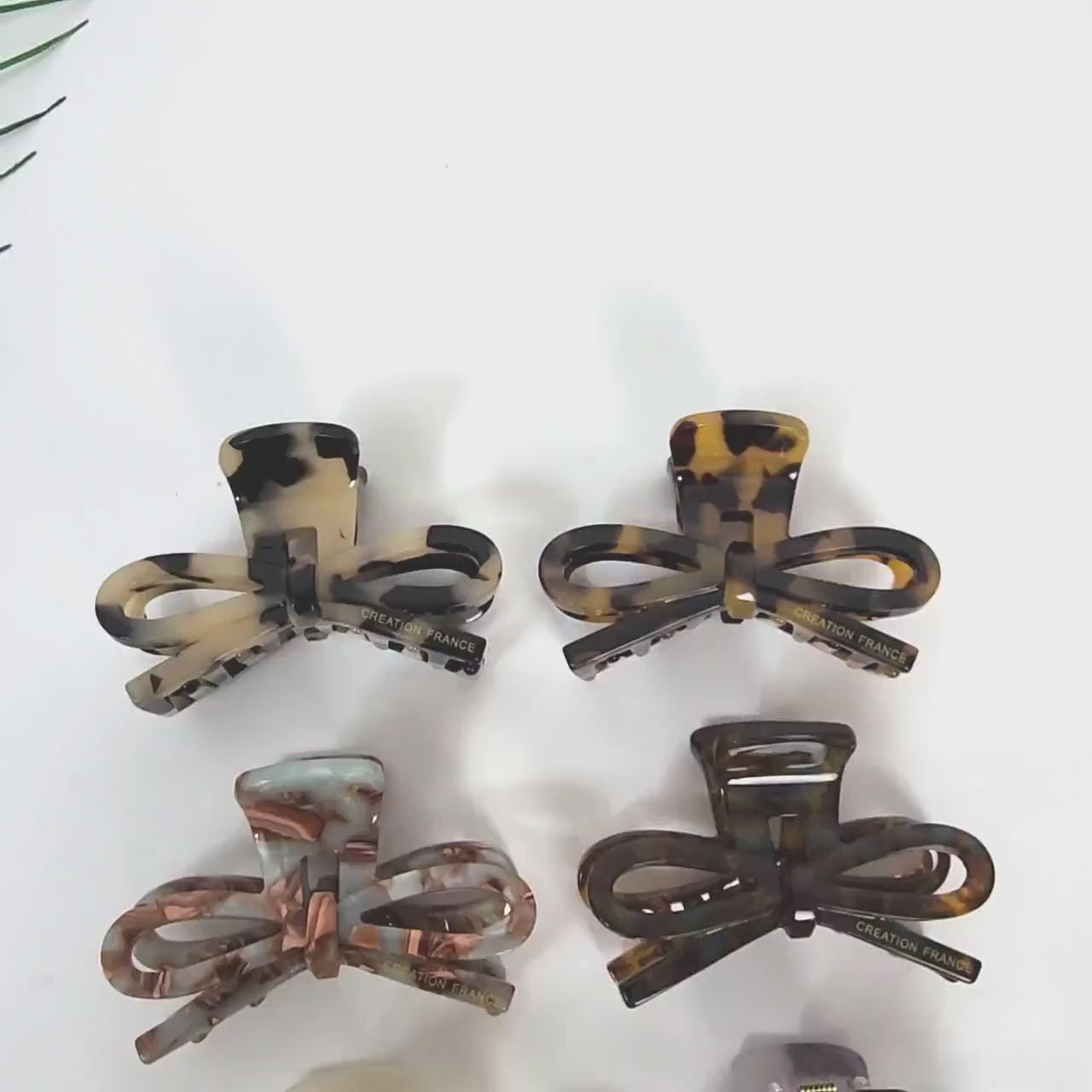 Leopard Gift Ribbon Small Point Half-Tie Hair Clip (2.4 Inch) / Cute Tortoise Shell French Hair Pin / Small Hair Clips