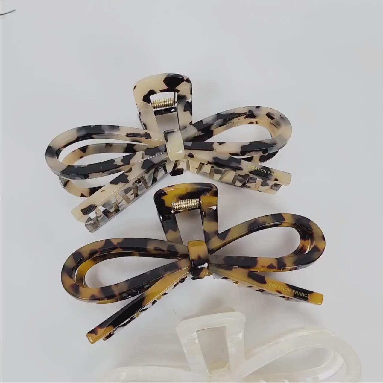 Tortoise Shell Gift Ribbon Large Hair Claw Clip (4.7 Inch) / Leopard French Hair Pin / Hair Barrette for Woman / Korean Fashion