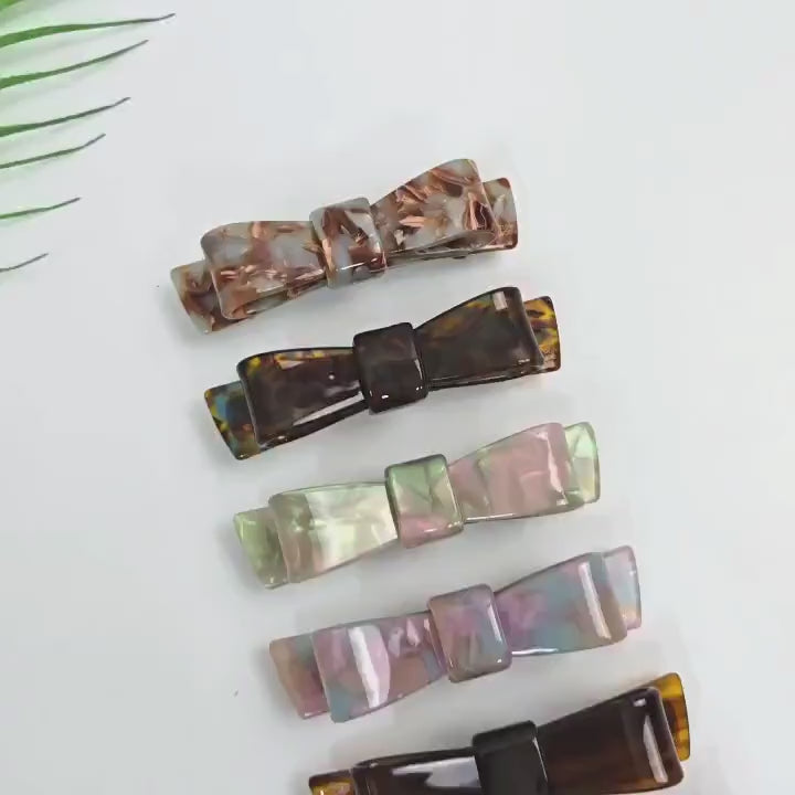 New Color Bow Tie Hair Clip (3.5 Inch) / Elegance French Hair Pin / Automatic Hair Clip