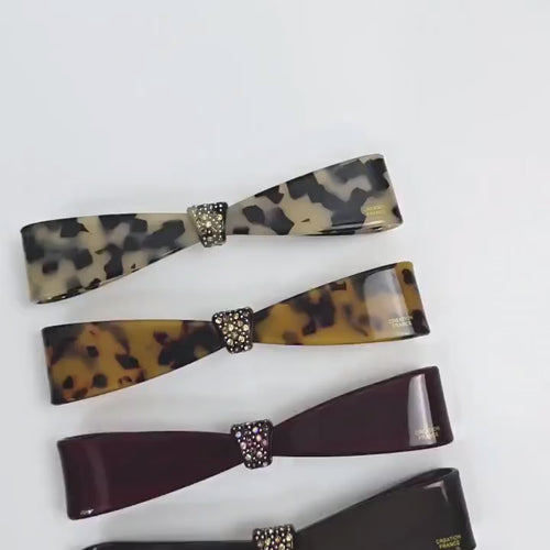 Cubic Glow Tie Hair Clip for Full or Half Updo (4.9 Inch) / Elegance French Hair Pin / Automatic Hair Clip
